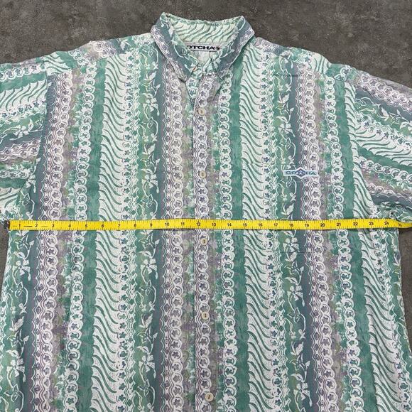 Vintage 90s Gotcha Sport Hawaiian Aloha Shirt Mens XL Tribal Print Surfer Beach - Picture 7 of 8